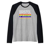 Bristol Pride England Gay Lesbian Queer LGBT Rainbow Flag Raglan Baseball Tee
