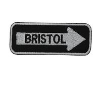 Bristol Road Sign Patch Embroidered Iron on Sew on Patch Badge for Clothes etc. 7.5x3cm