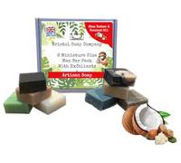 Bristol Soap Company Artisan Soap Mini Man Bar Pack, 8 Handmade Soaps With Exfoliants, Essential Oil, Shea Butter & Coconut Oil, Cruelty-Free & Vegan Gift Set (8 x 15g)