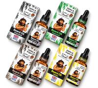 Bristol Soap Company Beard Oil Gift Set, 4 x 50ml | Unscented, Peppermint, Cedarwood and Lemon with Jojoba and Argan Oil