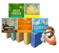 Bristol Soap Company Luxury Artisan Soap Man Bar Pack, 5 Masculine Handmade Essential Oil Soaps, Shea Butter & Coconut Oil, Cruelty-Free & Vegan Gift Set