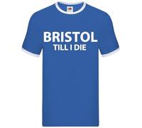 Bristol Till I Die - Mens Contrast Ringer T-Shirt - Royal/White - XL