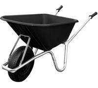 Bristol Tool Company 1894 Big Mucker Wheelbarrow Black With 120kg/100l Capacity, Strong Deep Plastic Pan, Twin Handles, Puncture-Proof Wheel