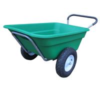 Bristol Tool Company 1894 Bristol Tool Company 200L Wheelbarrow, Extra Deep Capacity, Hard-wearing Plastic Tray with Handlebar, Green