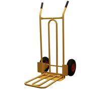 Bristol Tool Company 1894 CGV380 Heavy Duty Folding & Fixed Toe Sack Truck, Pneumatic Wheels with 200kg Capacity, Yellow