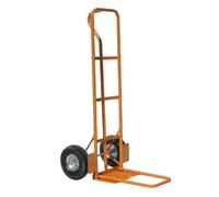 Bristol Tool Company 1894 Folding Toe High Back P Handle Truck, Pneumatic Wheels, Tubular Steel Yellow Frame,Fixed & Folding Toe Plate- 200kg Capacity