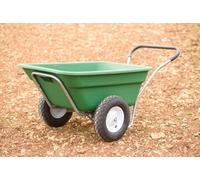 Bristol Tool Company 200L Wheelbarrow, Extra Deep Capacity, Hard-Wearing Plastic Tray With Handlebar, Green