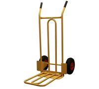 Bristol Tool Company Cgv380 Heavy Duty Folding & Fixed Toe Sack Truck, Pneumatic Wheels With 200Kg Capacity, Yellow