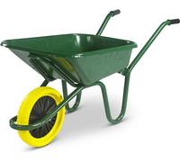 Bristol Tool Company Endurance Green Wheelbarrow - 90L / 150kg | Heavy Duty Metal Pan, Tipping Nose Bar, 32mm Welded Frame | Puncture Proof Wheel | Ideal for Gardening & Outdoor Jobs