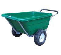 Bristol Tool Company Large Wheelbarrow - 300L Capacity, 250kg Load, Pneumatic Wheel | Garden Trolley for Outdoor Use, Green