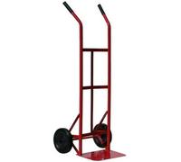 Bristol Tool Company Solid Wheel Sack Truck, Tubular Red Steel, 2 Heavy Duty Solid Wheels, Fixed Toe Plate, Rubber Gripped Handles - 150Kg Capacity