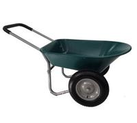Bristol Tool Company Two Wheel Plastic Green Wheelbarrow - 75L/120Kg Capacity With Puncture Proof Wheels