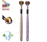 Bristol Triple Toothbrush - 3 Heads Multi Angle Cleaning Toothbrush | 360 Degree Cleaning Brush 360 Degree Cleaning Brush | Daily Home Bathroom Travel Brush