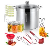 BriSunshine 21.5 QT Stainless Steel Canning Pot with Lid, Rack & Canning Tools Set, Canning Supplies Kit Water Bath Canner for Beginner