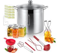 BriSunshine 21.5QT Stainless Steel Canning Pot with Rack and Lid
