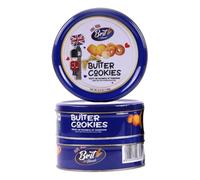 BRIT Butter Cookies Selection Box (3 x 140g) - Classic Assorted Butter Biscuits in Airtight Decorative Tin - Rich, Crisp & Buttery Danish Cookies Gift Box for Holiday Celebrations, Sharing & Tea Time