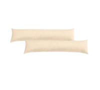 Brit Cotton Door Draft Excluder Hollow Fiber Filled-Draft Excluder for Doors Window-Draught Excluder Cushion with Plain Cover Guard-Door Stopper-Wind Air Blocker Energy Saver (Cream, Pack of 2)