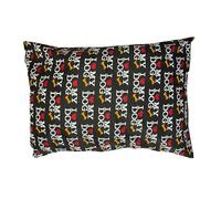 Brit Cotton Large Pet Dog Bed - Pack of 1 - Zipped Removable Washable Cushion Cover - Soft Printed Pet Pillow Bed - Easy Care Comfortable Sleeping Mat for Dogs & Cats - Multi Paw Red (90x60x5cm)