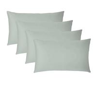 BRIT COTTON Pillow Cases 4 Pack 100% Poly Cotton Pillowcases UK Size 50X75 cm Pillow Covers Breathable Fabric Hotel Quality Housewife Pillow Cases Fade, Wrinkle Resistant (50cmX75cm) (DUCK EGG)