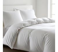 Brit Cotton®- Plain Dyed Polycotton Duvet Cover Set | Super Soft Breathable Hotel Quality Bedding with matching Housewife Pillowcases | Durable and Easy Care Quilt Cover (White, King)
