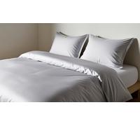 Brit Cotton®- Plain Dyed Polycotton Duvet Cover Set | Super Soft Breathable Hotel Quality Bedding with matching Housewife Pillowcases | Durable and Easy Care Quilt Cover (Silver, King)