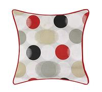 Brit Cotton Printed Throw Pillow Covers 45x45Cm Poly Cotton Cushion Covers 4 Pieces Home Decorative (Red Border)