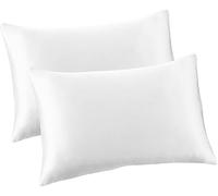 Brit Cotton TC 400 Thread Count Pillowcase with Envelope Closure, Breathable Plain Soft 100% Egyptian Cotton Pillow Covers, 2 Pack (50cmX75cm, White)