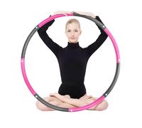Brit Diamond Weighted Hula Hoop for Exercise & Fitness - 1.2kg Foam Padded Workout Hoop for Abs, Core, & Weight Loss - Adult Adjustable Hoola Hoop (Pink)