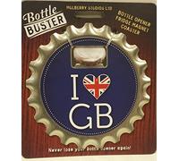 Brit Edition Bottle Buster Union Jack Beer Opener Fridge Magnet Cap Coaster - Mens stocking filler (I Love GB)