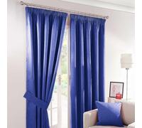 Brit House Blackout Curtains Pencil Pleat and Eyelet Drapes, a Range of Blackout Curtains with Various Size and Colors, Thermal Ring Top Curtains-Ideal for Living Room and Bedroom (Blue, 66"x72")