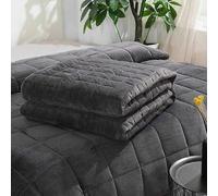 Brit House Premium Velvet Weighted Gravity Blanket for Anxiety Autism Depression Relief Sleep Therapy Blanket Like Down Duvet Quilt (Charcoal Grey, Large (150x200) cm (15lbs))