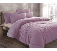 Brit House Teddy Bear Fur Sherpa Fleece Duvet Cover Set Pillowcases Bed Linen Super Soft Cosy Warm Winter Quilt Cover Bedding Set (Lilac, Double)