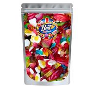 BRIT TREAT Non-Fizzy Premium Pick n Mix Sweets - 1KG Traditional Fruit Gummy Sharing Pouch - Juicy Retro Jelly Candy Mix - Large Bulk Bag For Movie Nights, Gifts & Party Platters, For All Occasions.