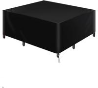 BRIT VOYAGER Garden Furniture Covers, Heavy Duty 420D Oxford Fabric Outdoor Table Cover, Rattan Patio Furniture Cover Waterproof, Anti-UV (125 * 125 * 74 cm)