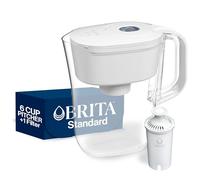 Brita 6 Cup Filter Pitcher with Smart Light Indicator, Reduces Chlorine taste and odour from Tap Water, Filters 151 Litres, Denali, White