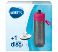 BRITA fill&go Active Water Filtration Bottle 0.6L with 1 MicroDisc Filter - Pink