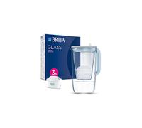 BRITA Glass Water Filter Jug Light Blue (2.5 L) Starter Pack incl. 3x MAXTRA PRO All-in-1 Cartridge-Premium Glass Design Jug