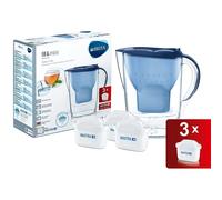 BRITA Marella Fridge water filter jug for reduction of chlorine, limescale and impuities, Blue, Includes 3 x MAXTR filter cartridges, 2.4L