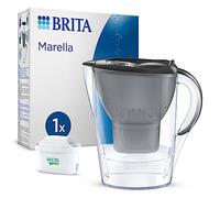 BRITA Marella Water Filter Jug Graphite (2.4L) incl. 1x MAXTRA PRO Pure Performance cartridge - fridge-fitting jug with digital LTI and Flip-Lid - now in sustainable Smart Box packaging