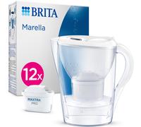 Brita Marella Water Filter Jug 2.4L White & 12 x Pure Performance Maxtra Pro Cartridges