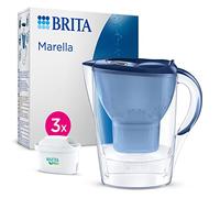 BRITA Marella Water Filter Jug Blue (2.4L) Starter Pack incl. 3x MAXTRA PRO All-in-1 cartridge - fridge-fitting jug with digital LTI and Flip-Lid - now in sustainable Smart Box packaging