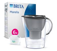 BRITA Marella Water Filter Jug Graphite (2.4L) Half Year Pack incl. 6x