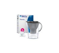 BRITA Marella Water Filter Jug Graphite (2.4L) Starter Pack incl. 3x MAXTRA PRO All-in-1 cartridge - fridge-fitting jug with digital LTI and Flip-Lid
