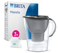 BRITA Marella Water Filter Jug Starter Pack - Graphite (2.4L) incl. 3x MAXTRA PRO All-in-1 cartridge fridge-fitting jug with digital LTI and Flip-Lid
