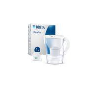 BRITA Marella Water Filter Jug White (2.4L) incl. 1x MAXTRA PRO All-in-1 cartridge - fridge-fitting jug with digital LTI and Flip-Lid - now in sustain