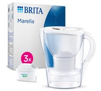 BRITA Marella Water Filter Jug White (2.4L) Starter Pack incl. 3x MAXTRA PRO Pure Performance cartridge - fridge-fitting jug with digital LTI and Fli