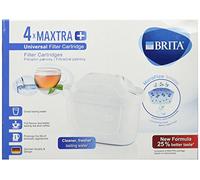 Brita MAXTRA+ -4 Filter Refills Compatible with Pitchers 4 Months Filtered Water-4 Cartridges, White, 4 Count (Pack of 1), 4