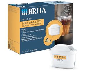 BRITA Maxtra Pro Expert Anti-Limescale Water Filter Cartridge - Pack of 4 for Refill Filter Jug, Anti-Scale Formula 50% More Powerful vs All-in-1, Reduces Chlorine, Fine Particles, Metals
