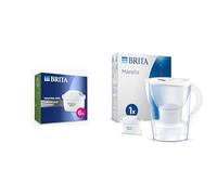 BRITA MAXTRA PRO Limescale Expert Water Filter Cartridge,Pack of 6 & Marella Water Filter Jug White (2.4 Litre) with 1x MAXTRA PRO All-in-1 Cartridge - Fridge-Fitting jug with Digital LTI