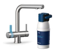 Brita mypure P1 Water Filter Kitchen Tap - Rectangle - Includes 1x P1000 Cartridge in Silver | Size: 1 Pack Brita Silver 1 Pack